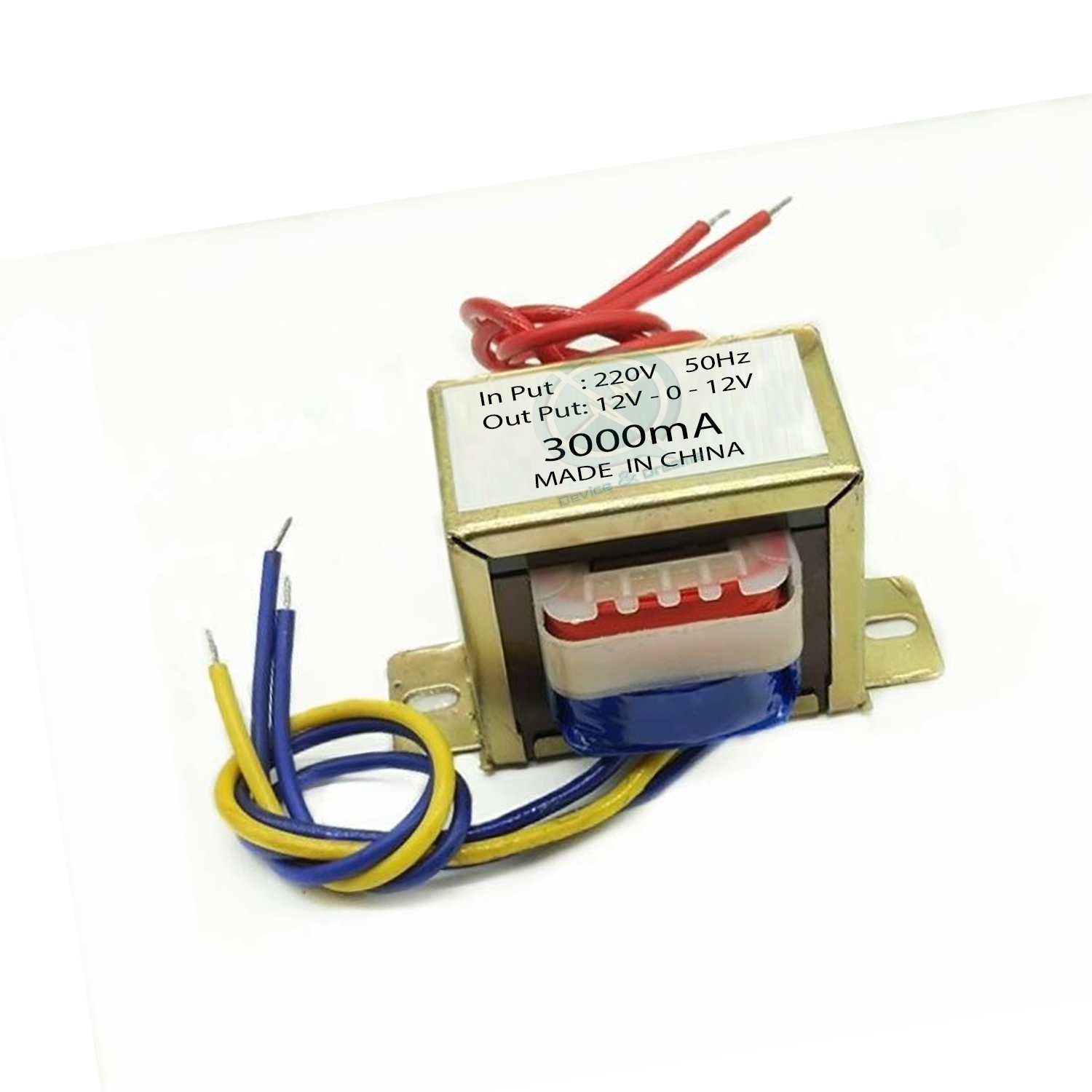 12V-0-12V 3000mA Center-Tapped Transformer
